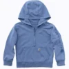 Çocuklar İçin Uzun Kolluklu, Yeniden Tasarlanmış Giysi Boyamalı Yarım Fermuarlı Sweatshirt (Bebek/Küçük Çocuk)