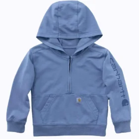 Çocuklar İçin Uzun Kolluklu, Yeniden Tasarlanmış Giysi Boyamalı Yarım Fermuarlı Sweatshirt (Bebek/Küçük Çocuk)