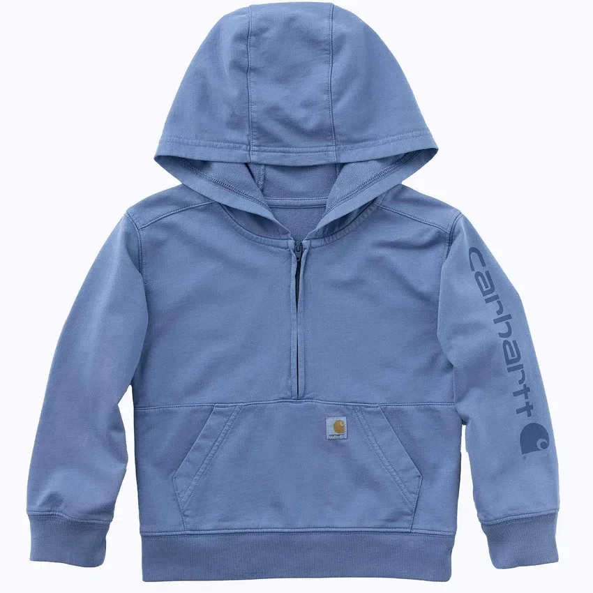 Çocuklar İçin Uzun Kolluklu, Yeniden Tasarlanmış Giysi Boyamalı Yarım Fermuarlı Sweatshirt (Bebek/Küçük Çocuk)