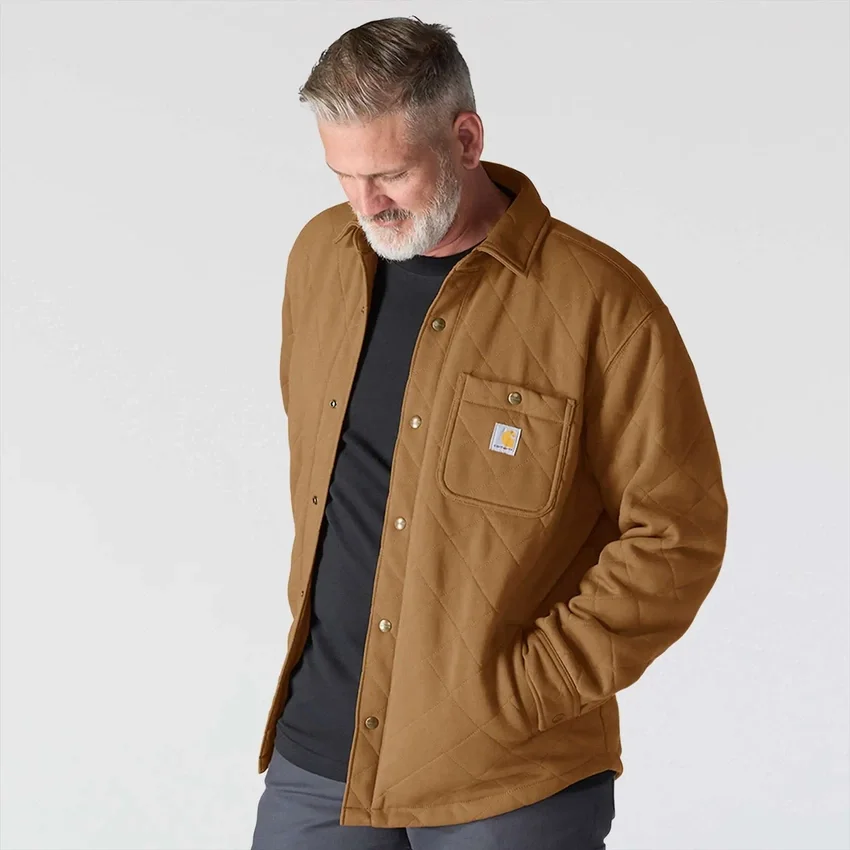 Rain Defender® Bol Kesim Ağır Kapitone Çıtçıtlı Ön Gömlek Ceket