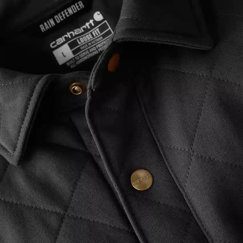 Rain Defender® Bol Kesim Ağır Kapitone Çıtçıtlı Ön Gömlek Ceket