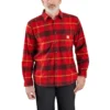 Rugged Flex® Bol Kesim Orta Ağırlıkta Flanel Uzun Kolluklu Ekose Gömlek