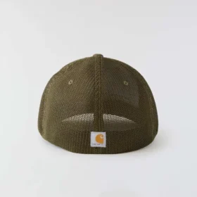 Rugged Flex™ Dar Kesim Kanvas, Arkası File, Logolu Grafik Şapka