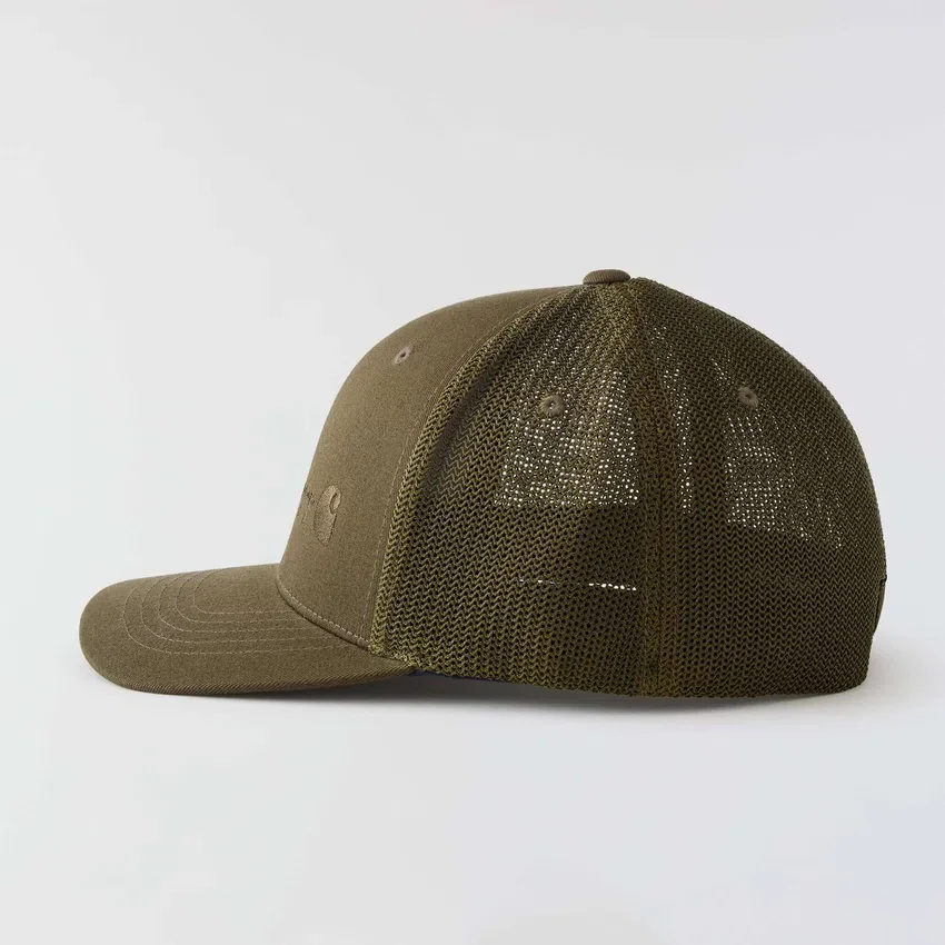 Rugged Flex™ Dar Kesim Kanvas, Arkası File, Logolu Grafik Şapka