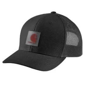 Rugged Flex™ Dimi Dokuma, Arka Kısmı File, Logolu Yama Trucker Şapka