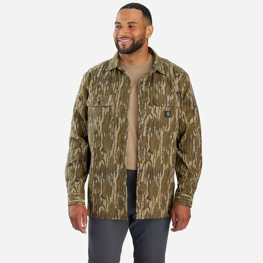 Rugged Flex® Gevşek Kesim Kanvas Polar Astarlı Kamuflaj Gömlek Ceketi