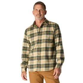 Rugged Flex™ Rahat Kesim Orta Ağırlıkta Flanel Uzun Kolluklu Ekose Gömlek