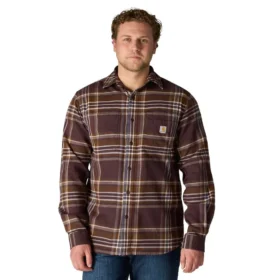 Rugged Flex™ Rahat Kesim Orta Ağırlıkta Flanel Uzun Kolluklu Ekose Gömlek
