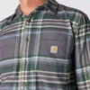 Rugged Flex™ Rahat Kesim Orta Ağırlıkta Flanel Uzun Kolluklu Ekose Gömlek