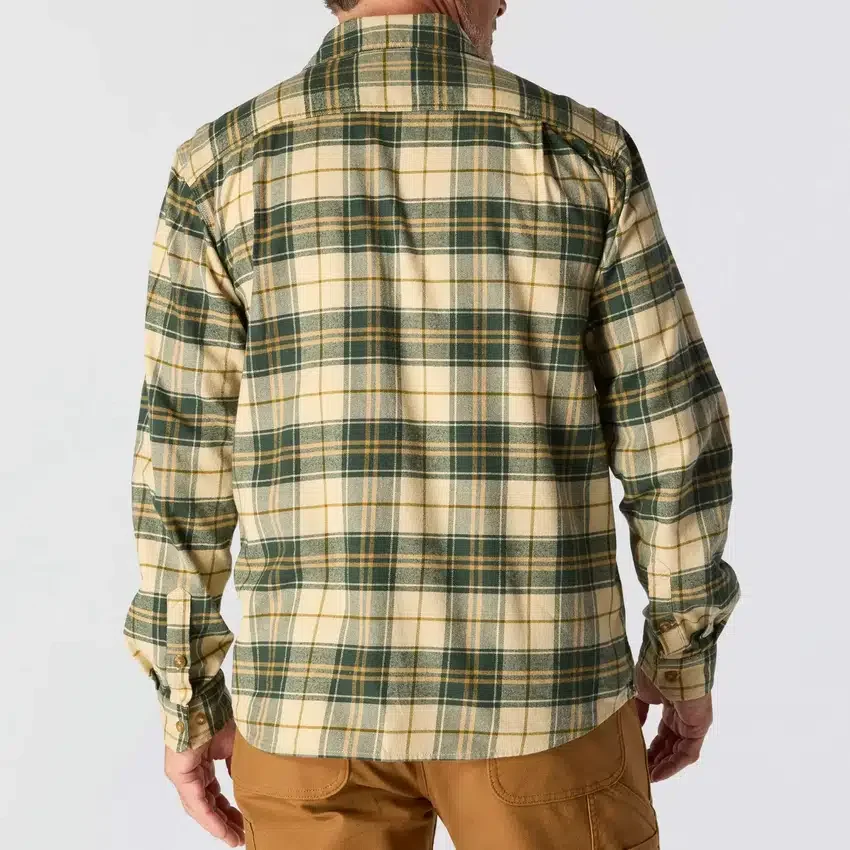 Rugged Flex™ Rahat Kesim Orta Ağırlıkta Flanel Uzun Kolluklu Ekose Gömlek