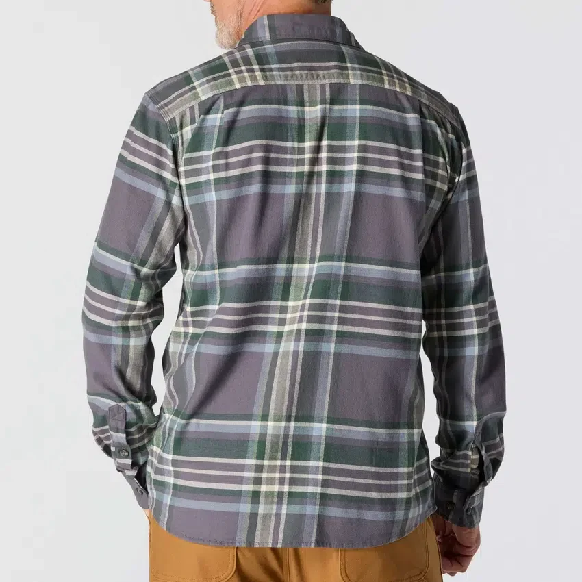 Rugged Flex™ Rahat Kesim Orta Ağırlıkta Flanel Uzun Kolluklu Ekose Gömlek