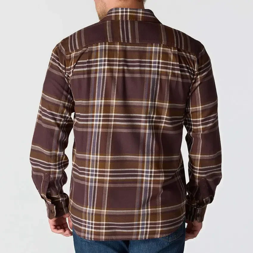 Rugged Flex™ Rahat Kesim Orta Ağırlıkta Flanel Uzun Kolluklu Ekose Gömlek