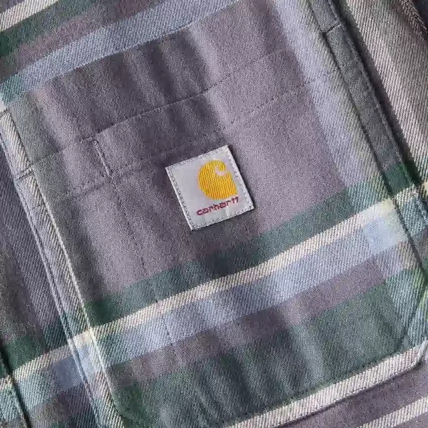 Rugged Flex™ Rahat Kesim Orta Ağırlıkta Flanel Uzun Kolluklu Ekose Gömlek