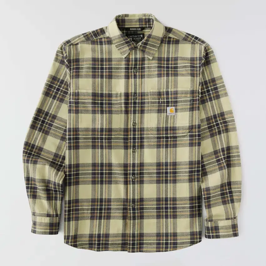 Rugged Flex™ Rahat Kesim Orta Ağırlıkta Flanel Uzun Kolluklu Ekose Gömlek