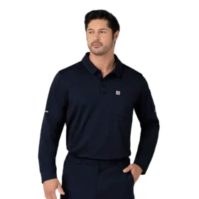 Rugged Flex® Rscu Ağır Dokuma Uzun Kolluklu Polo Scrub Üst