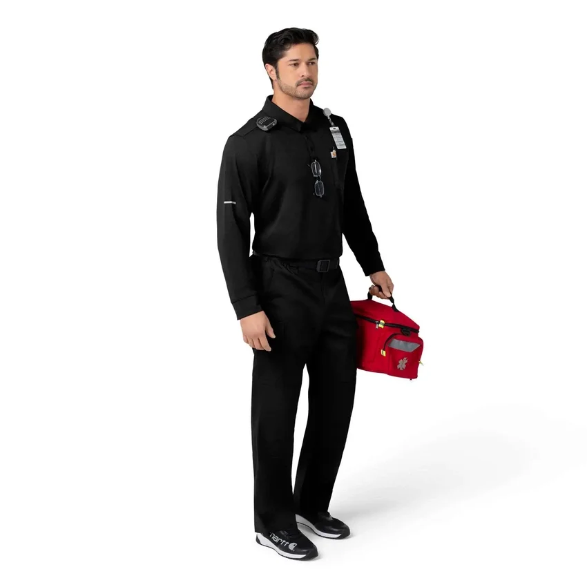 Rugged Flex® Rscu Ağır Dokuma Uzun Kolluklu Polo Scrub Üst