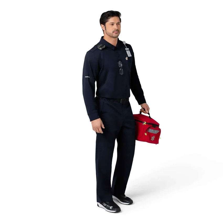 Rugged Flex® Rscu Ağır Dokuma Uzun Kolluklu Polo Scrub Üst