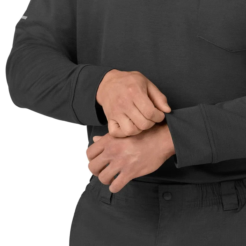 Rugged Flex® Rscu Ağır Dokuma Uzun Kolluklu Polo Scrub Üst