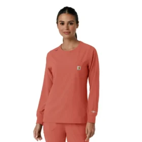 Women's Force Cross-Flex  Yuvarlak Yaka Uzun Kolluklarlı Scrub Üst