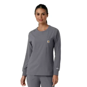 Women's Force Cross-Flex  Yuvarlak Yaka Uzun Kolluklarlı Scrub Üst