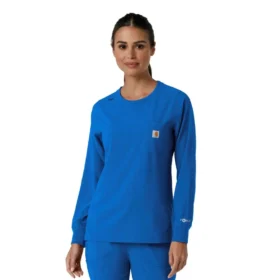 Women's Force Cross-Flex  Yuvarlak Yaka Uzun Kolluklarlı Scrub Üst