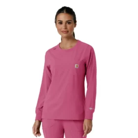 Women's Force Cross-Flex  Yuvarlak Yaka Uzun Kolluklarlı Scrub Üst