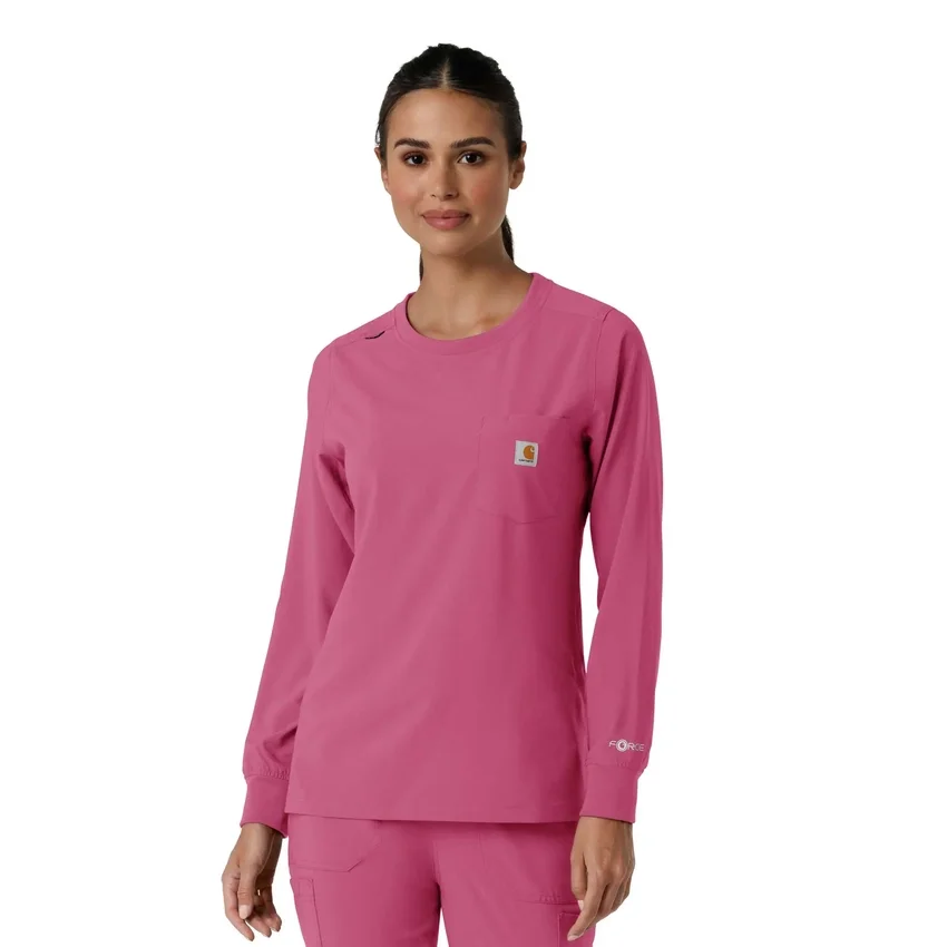 Women's Force Cross-Flex Yuvarlak Yaka Uzun Kolluklarlı Scrub Üst