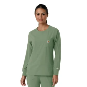 Women's Force Cross-Flex  Yuvarlak Yaka Uzun Kolluklarlı Scrub Üst