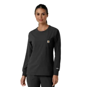 Women's Force Cross-Flex Yuvarlak Yaka Uzun Kolluklarlı Scrub Üst
