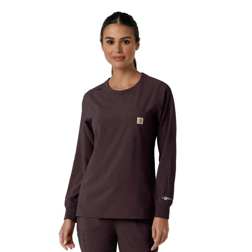 Women's Force Cross-Flex Yuvarlak Yaka Uzun Kolluklarlı Scrub Üst