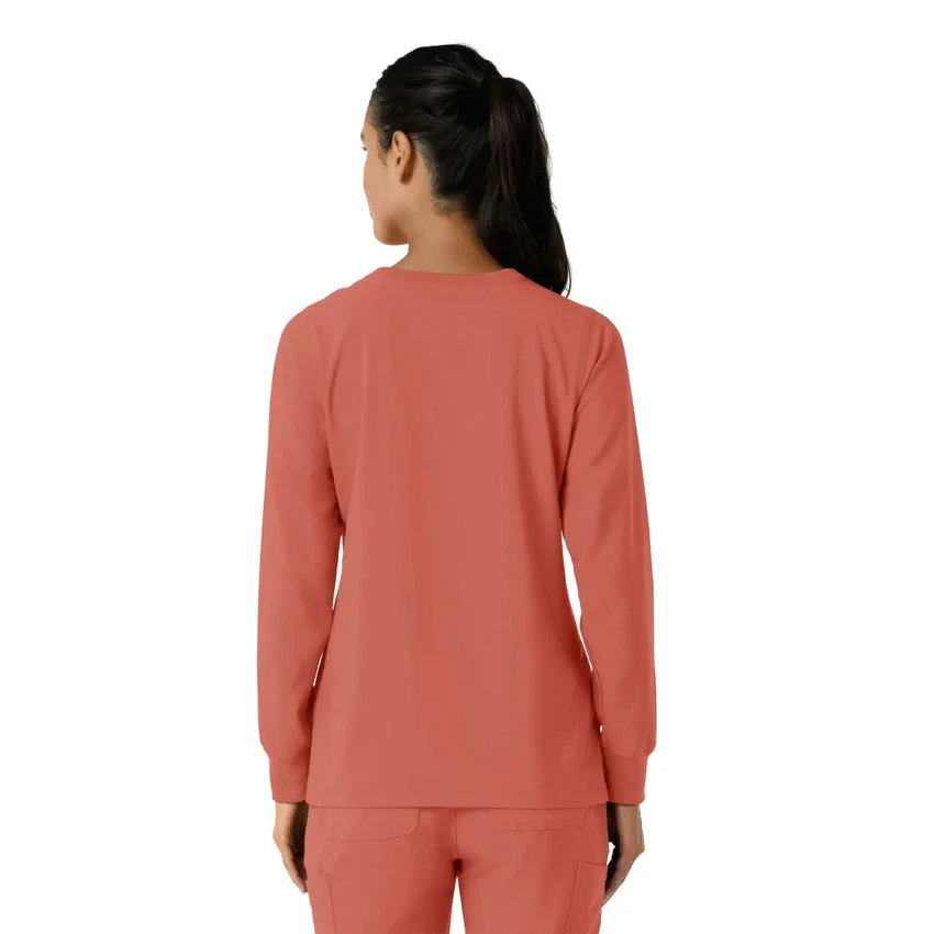 Women's Force Cross-Flex Yuvarlak Yaka Uzun Kolluklarlı Scrub Üst