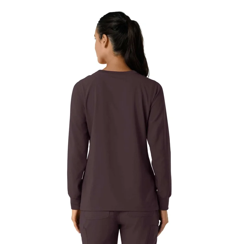 Women's Force Cross-Flex Yuvarlak Yaka Uzun Kolluklarlı Scrub Üst