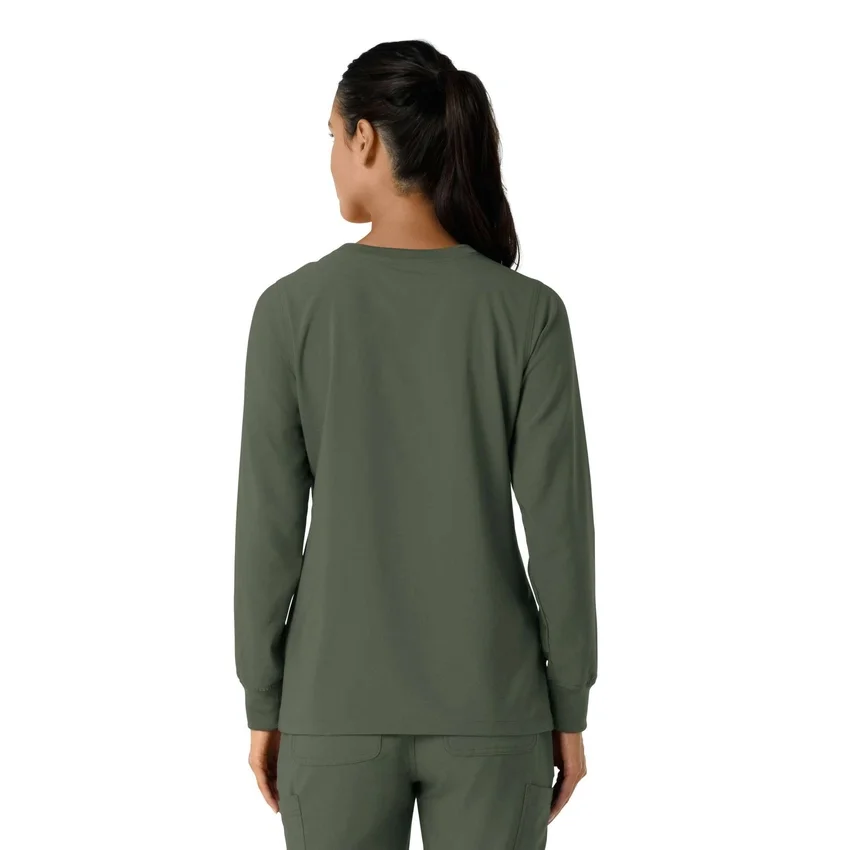 Women's Force Cross-Flex Yuvarlak Yaka Uzun Kolluklarlı Scrub Üst