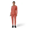 Women's Force Cross-Flex Yuvarlak Yaka Uzun Kolluklarlı Scrub Üst