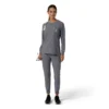 Women's Force Cross-Flex Yuvarlak Yaka Uzun Kolluklarlı Scrub Üst