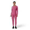 Women's Force Cross-Flex Yuvarlak Yaka Uzun Kolluklarlı Scrub Üst