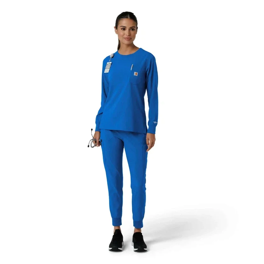 Women's Force Cross-Flex Yuvarlak Yaka Uzun Kolluklarlı Scrub Üst