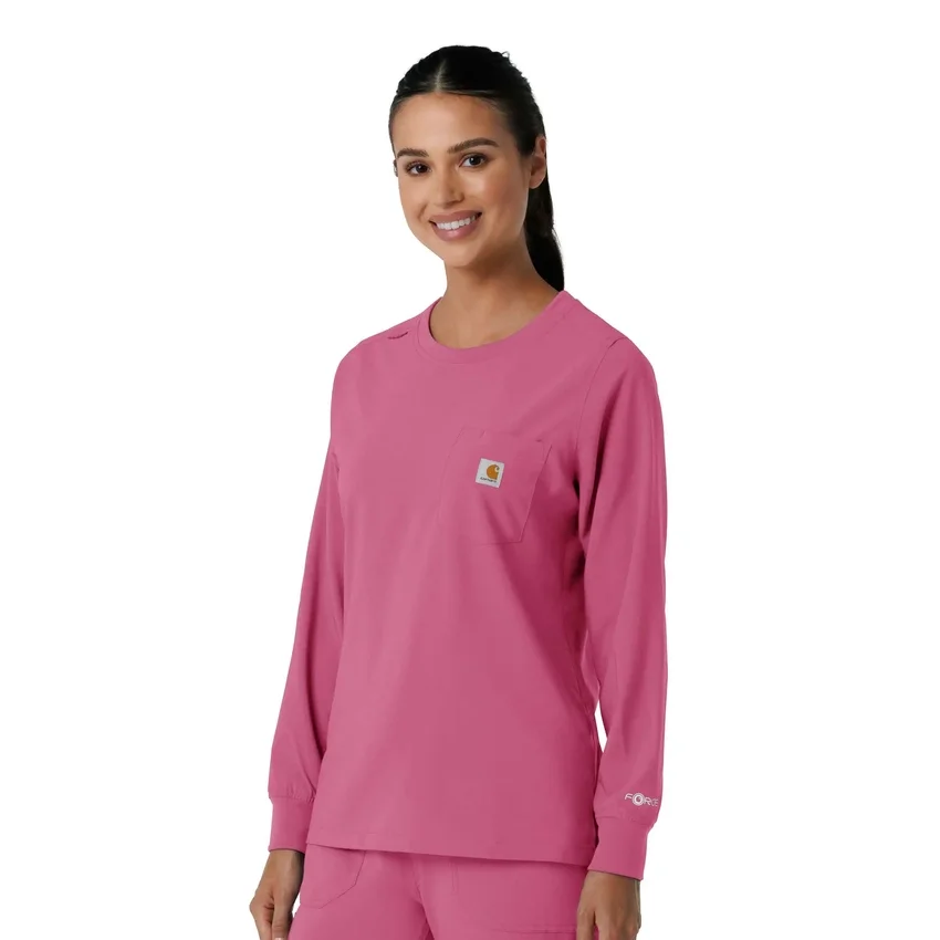 Women's Force Cross-Flex Yuvarlak Yaka Uzun Kolluklarlı Scrub Üst