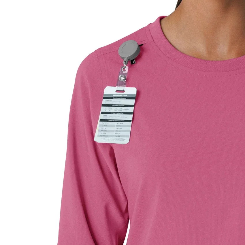 Women's Force Cross-Flex Yuvarlak Yaka Uzun Kolluklarlı Scrub Üst