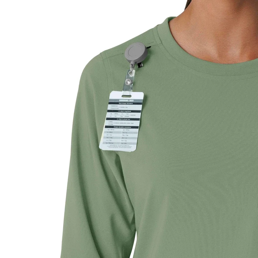 Women's Force Cross-Flex Yuvarlak Yaka Uzun Kolluklarlı Scrub Üst