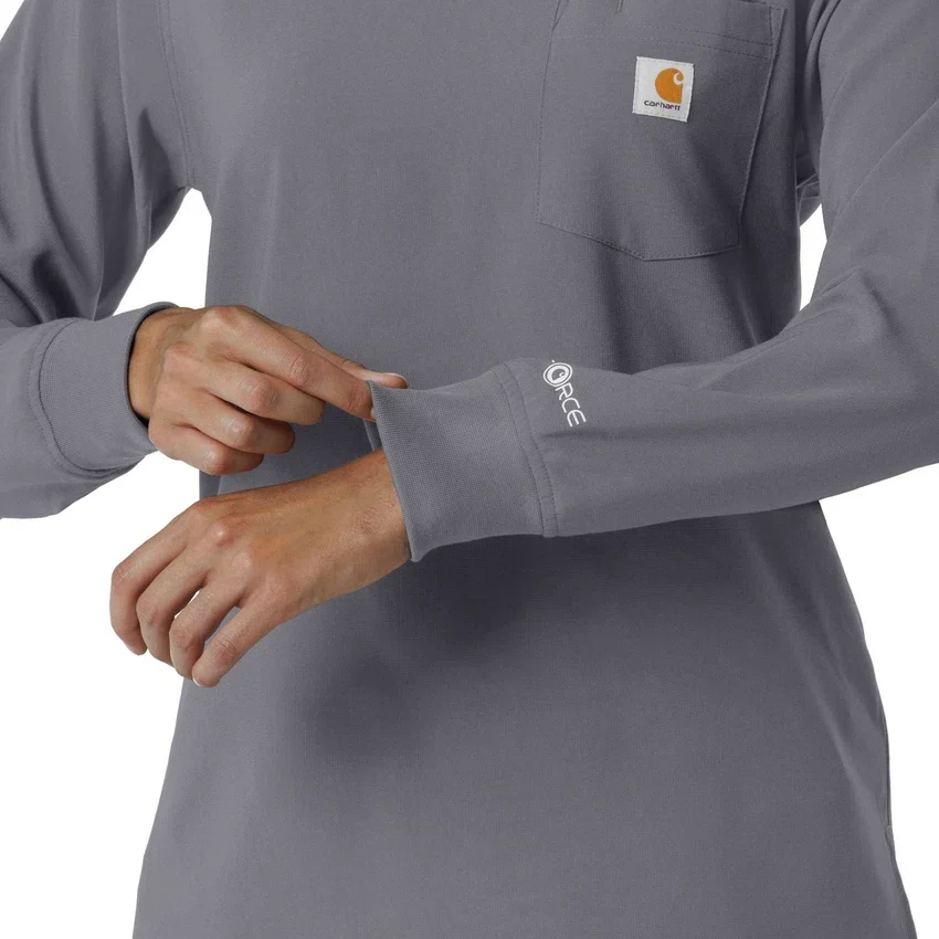 Women's Force Cross-Flex Yuvarlak Yaka Uzun Kolluklarlı Scrub Üst