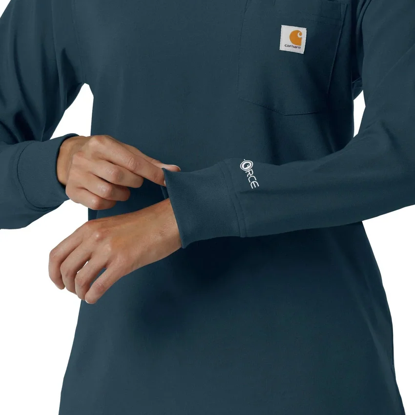 Women's Force Cross-Flex Yuvarlak Yaka Uzun Kolluklarlı Scrub Üst