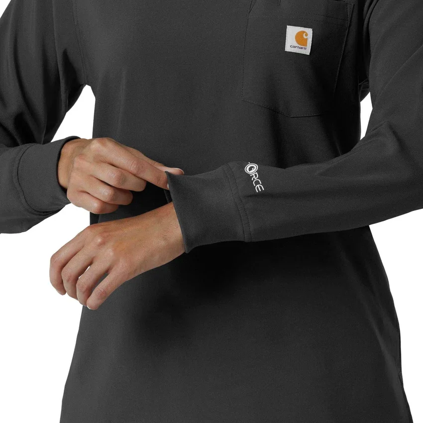 Women's Force Cross-Flex Yuvarlak Yaka Uzun Kolluklarlı Scrub Üst